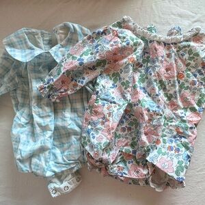 Floral and Plaid Baby Rompers
